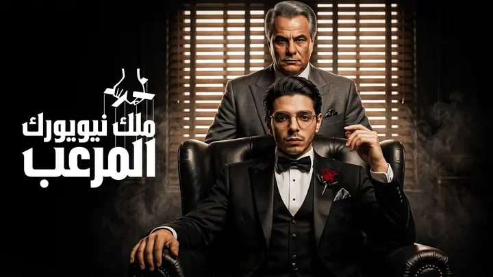 YouTube thumbnail: a host in a tuxedo seated in a leather chair with a silver haired man standing behind